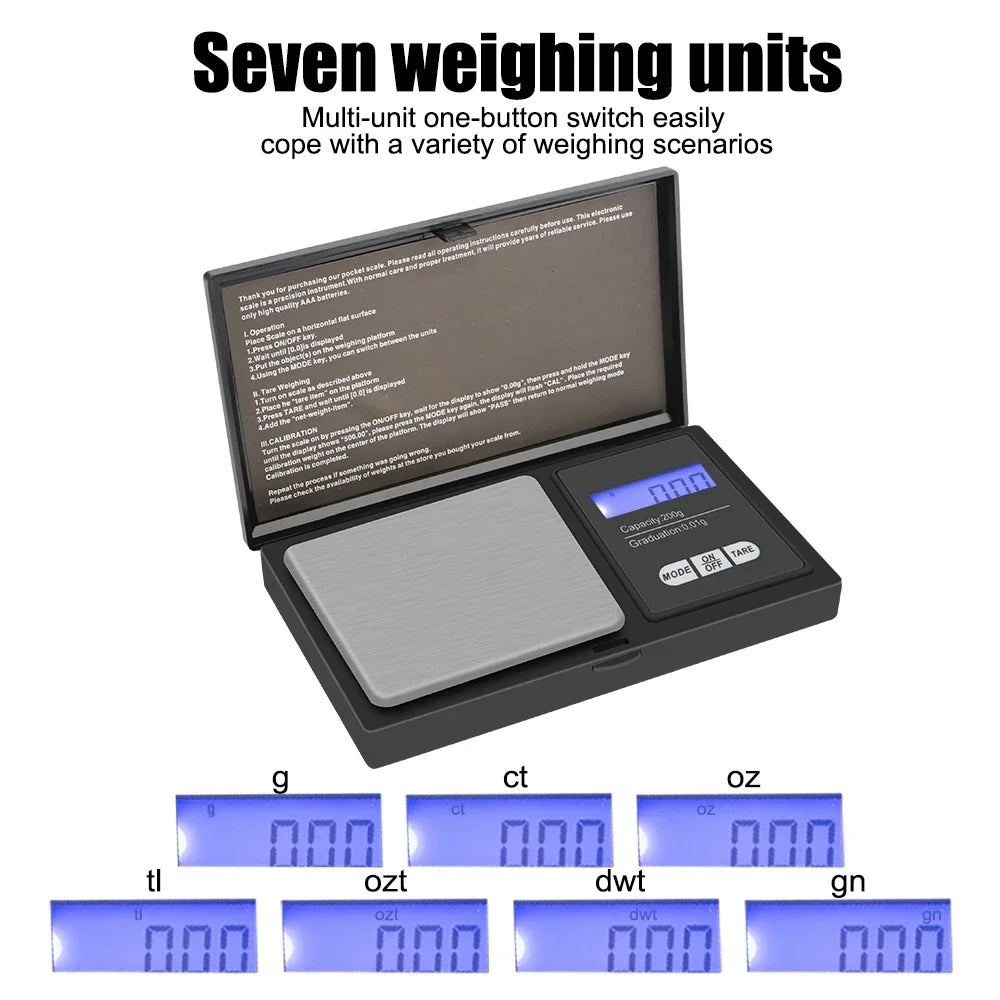 200g 0.01g Digital Pocket Scale Precision Gram Scale Secondary image