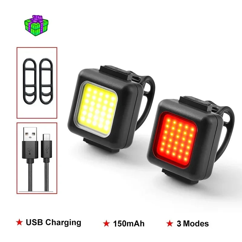 Rechargeable Bike Light Set Front & Rear USB Bicycle Lamp