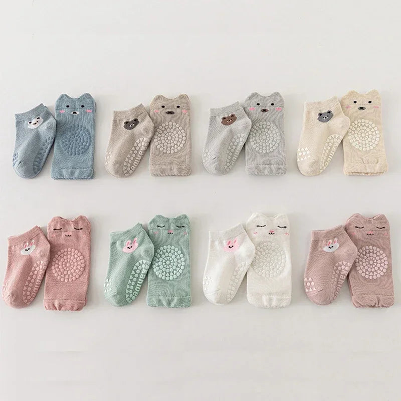 Baby Knee Pads Socks Set Anti-Slip Crawling Knee Protector