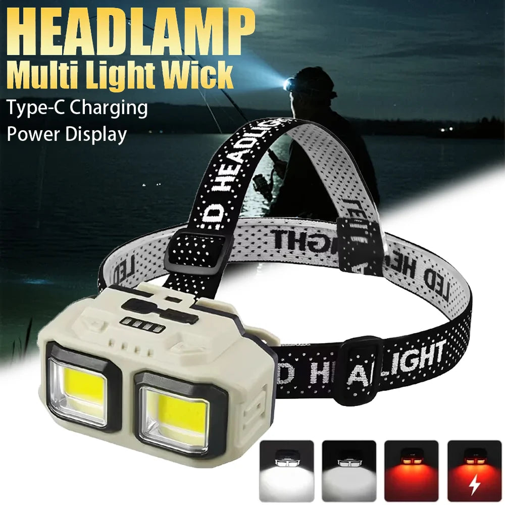 Powerful LED Headlamp USB Rechargeable Waterproof Torch