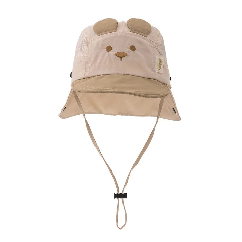 Cartoon Bear Baby Fisherman Hat UK Quick Dry Kids Sun Hat