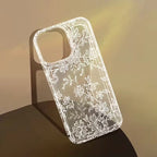 Elegant White Lace Phone Case for iPhone 17 16 15 14 13 Pro Max