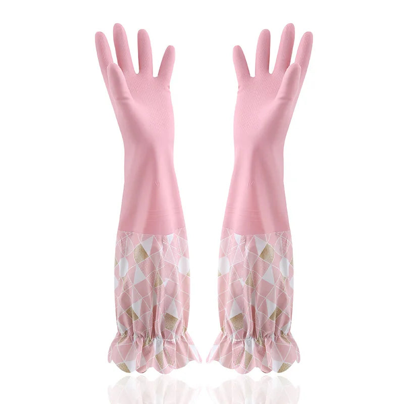 Reusable Rubber Cleaning Gloves Waterproof Non-Slip