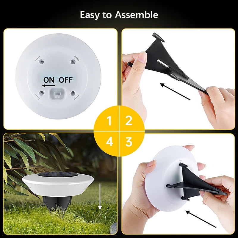 14 LED Solar Ground Lights for Garden, Yard & Pathway Decor