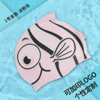 Cartoon Clownfish Kids Silicone Swimming Cap Waterproof Swim Hat
