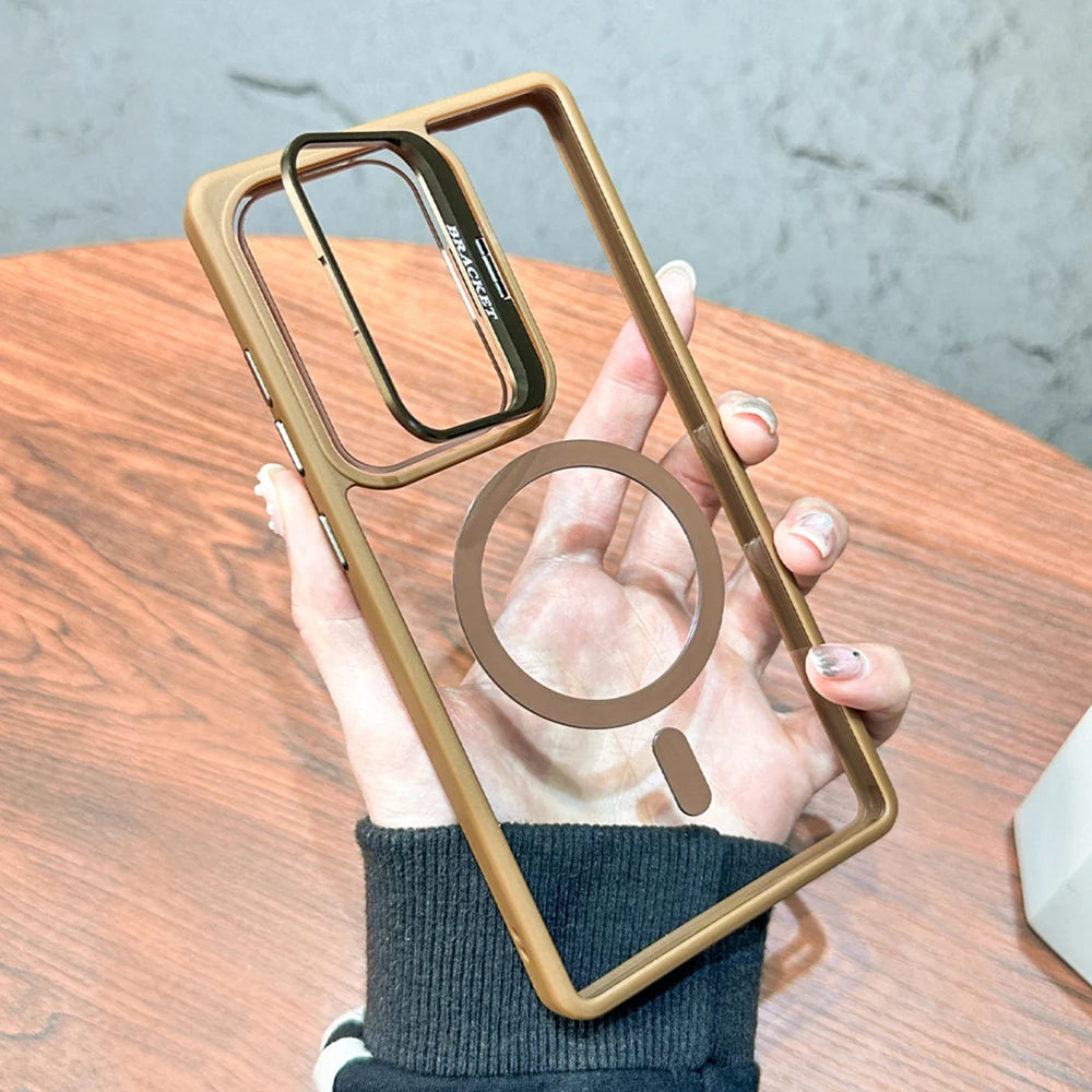 MagSafe Fold Lens Stand Case for Samsung Galaxy S22 S23 S24 S25 S26