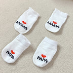 Newborn Baby Socks 2 Pairs Cute Mama Papa Cotton Crew Socks