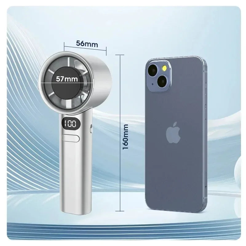 Mini Handheld Fan UK 4-Speed Quiet Portable Fan with Display