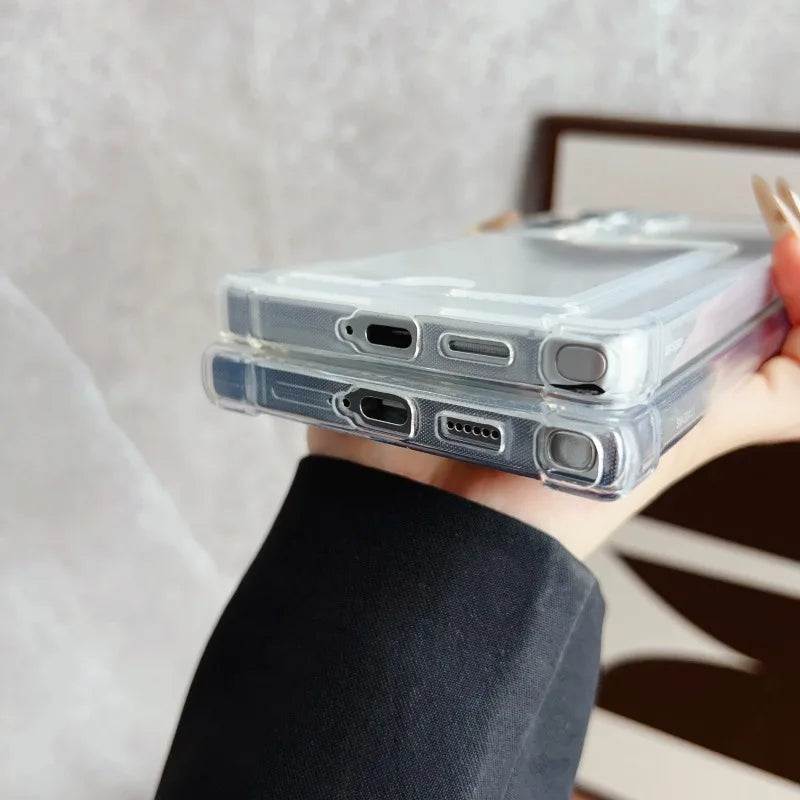 Transparent Card Holder Case for Samsung Galaxy S21 S22 S23 S24 S25