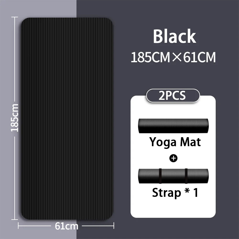 8mm NBR Yoga Mat Non Slip Thick Exercise Mat for Home Beginners