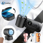 Portable Ice Cooling Fan UK 3000mAh 5-Speed USB Rechargeable