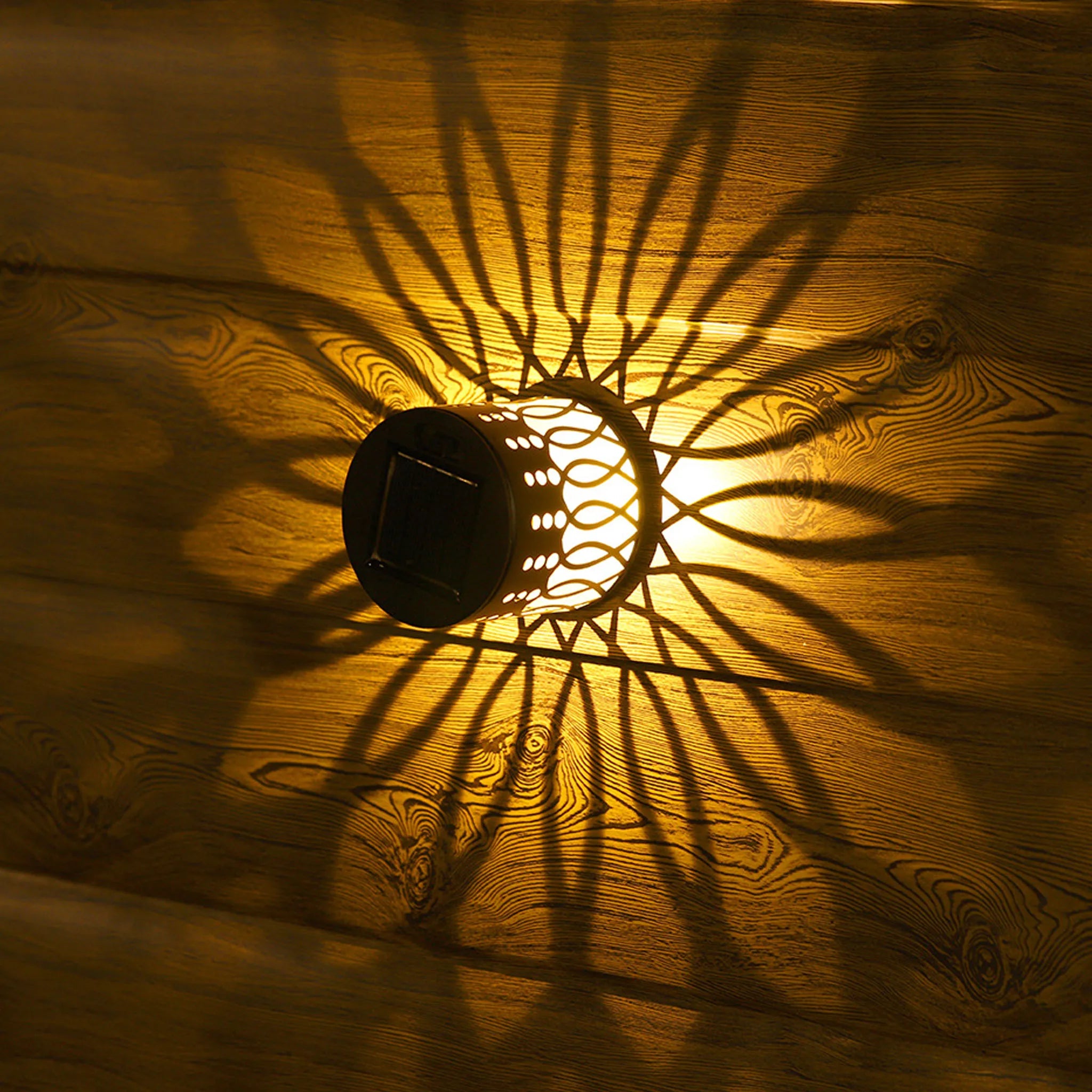 Solar Mandala Sunflower Wall Light Waterproof Outdoor LED Garden Lamp
