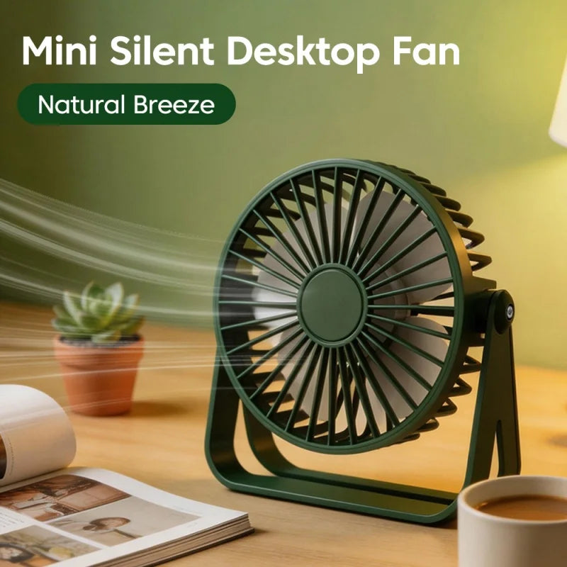 Mini USB Desk Fan UK 360° Adjustable Portable Cooling Fan