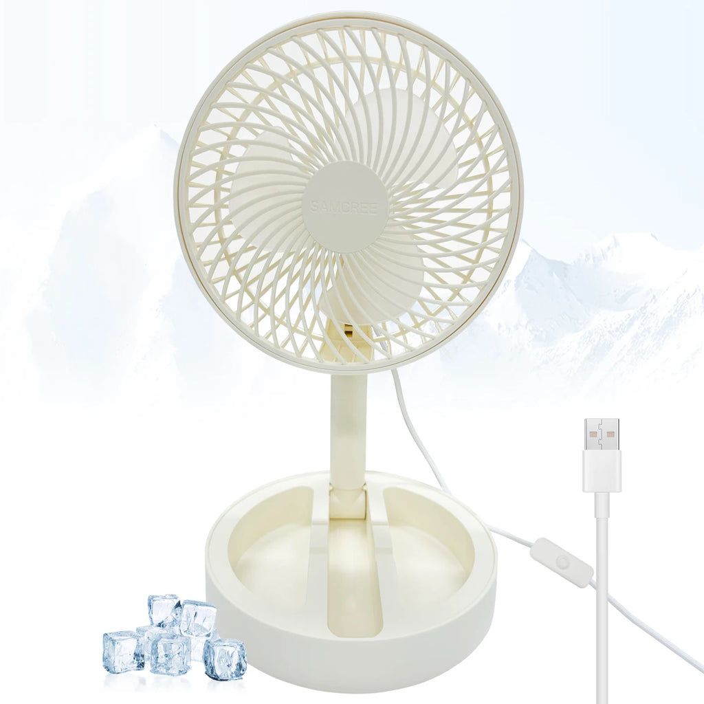 USB Plug-In Mini Fan UK Foldable Portable Cooling Desk Fan