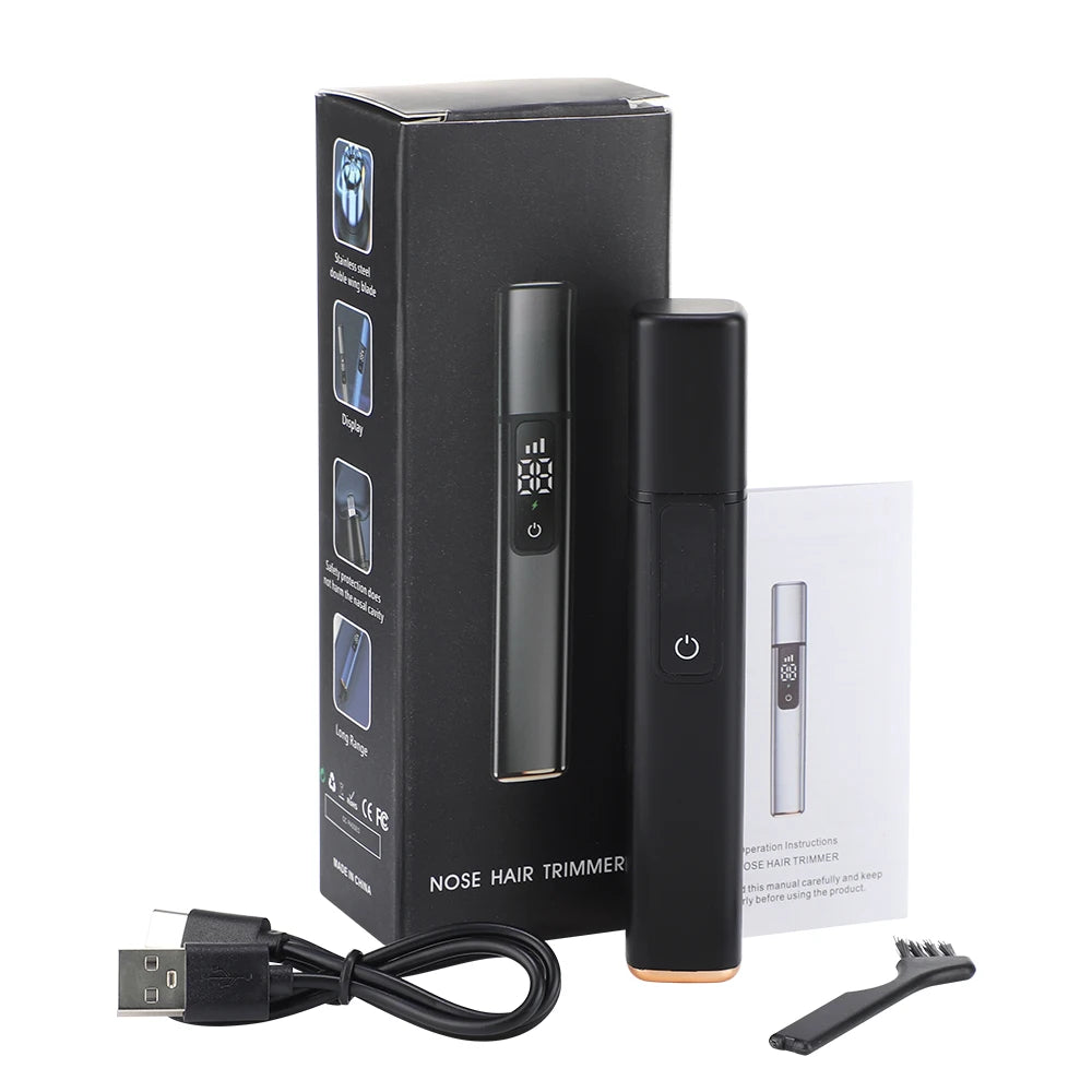 Rechargeable Nose Hair Trimmer for Men – Portable Facial Grooming Tool
