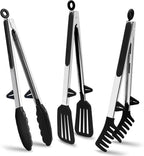 LMETJMA Silicone Kitchen Tongs Non-Stick BBQ, Steak & Pasta Serving Tool