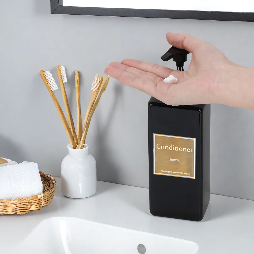 Shower Soap Dispenser Set Refillable Shampoo, Conditioner & Soap Bottles