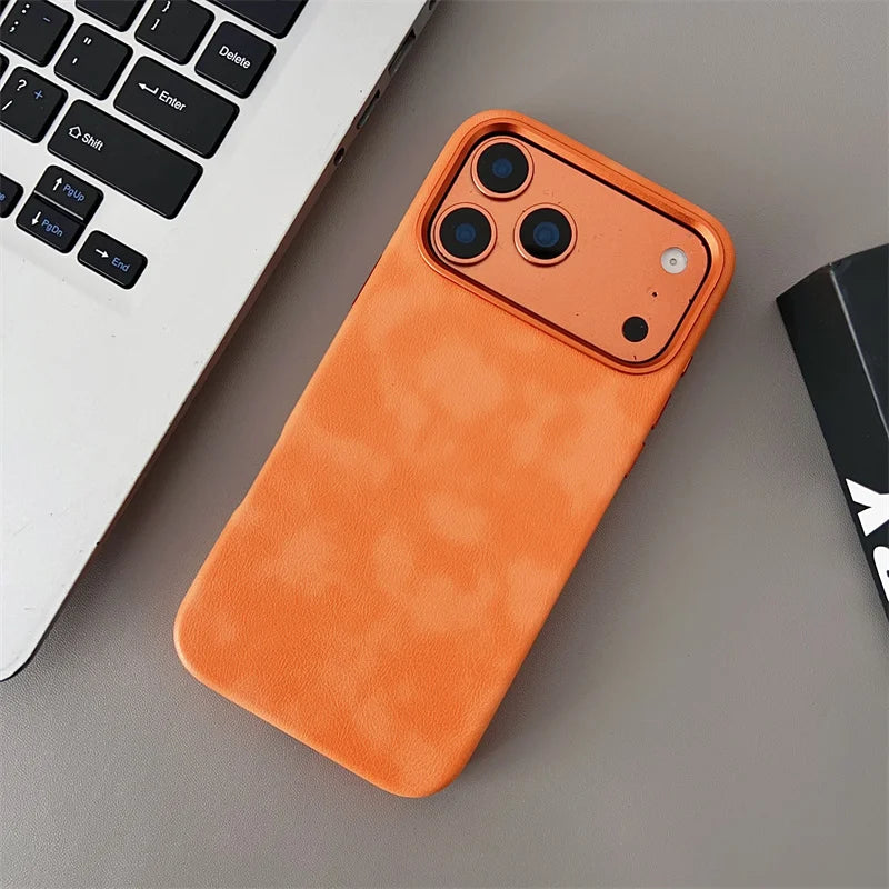 Retro Leather MagSafe Case for iPhone 12 13 14 15 16 17 Pro Max