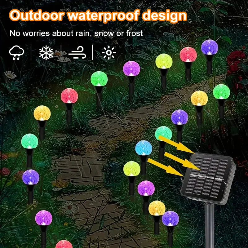30 LED Solar Bubble Ball Lights Garden Decor