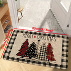 VIKAMA Christmas Tree Floor Mat Set Non-Slip Kitchen & Entrance Rugs