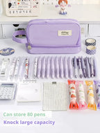 Large Capacity Pencil Case Macaron Color School Pen Bag