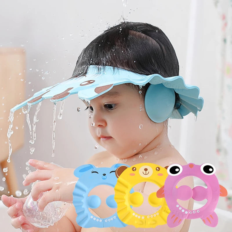 Baby Shower Cap Adjustable Shampoo Bath Hat for Kids