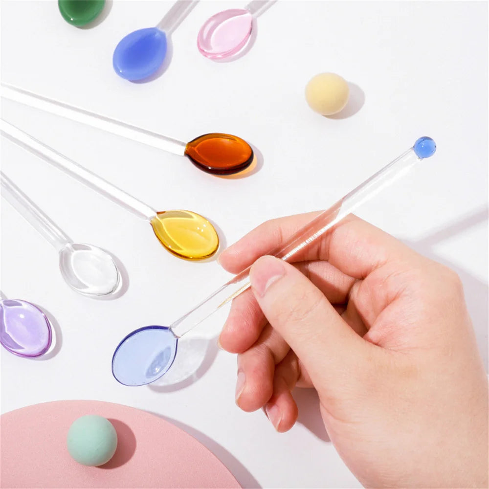 Glass Stirring Spoon Long Handle – Coffee, Milk Tea & Dessert Bar Tool