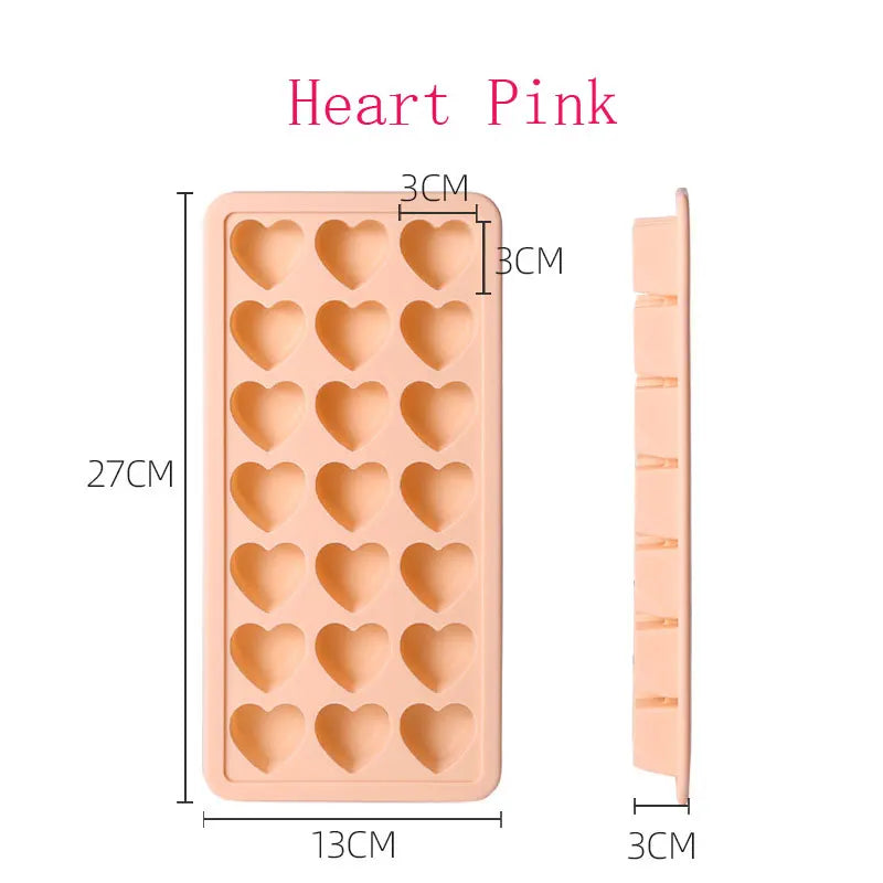 Heart Ice Cube Tray UK Silicone Heart Mold With Lid For Drinks & Candy