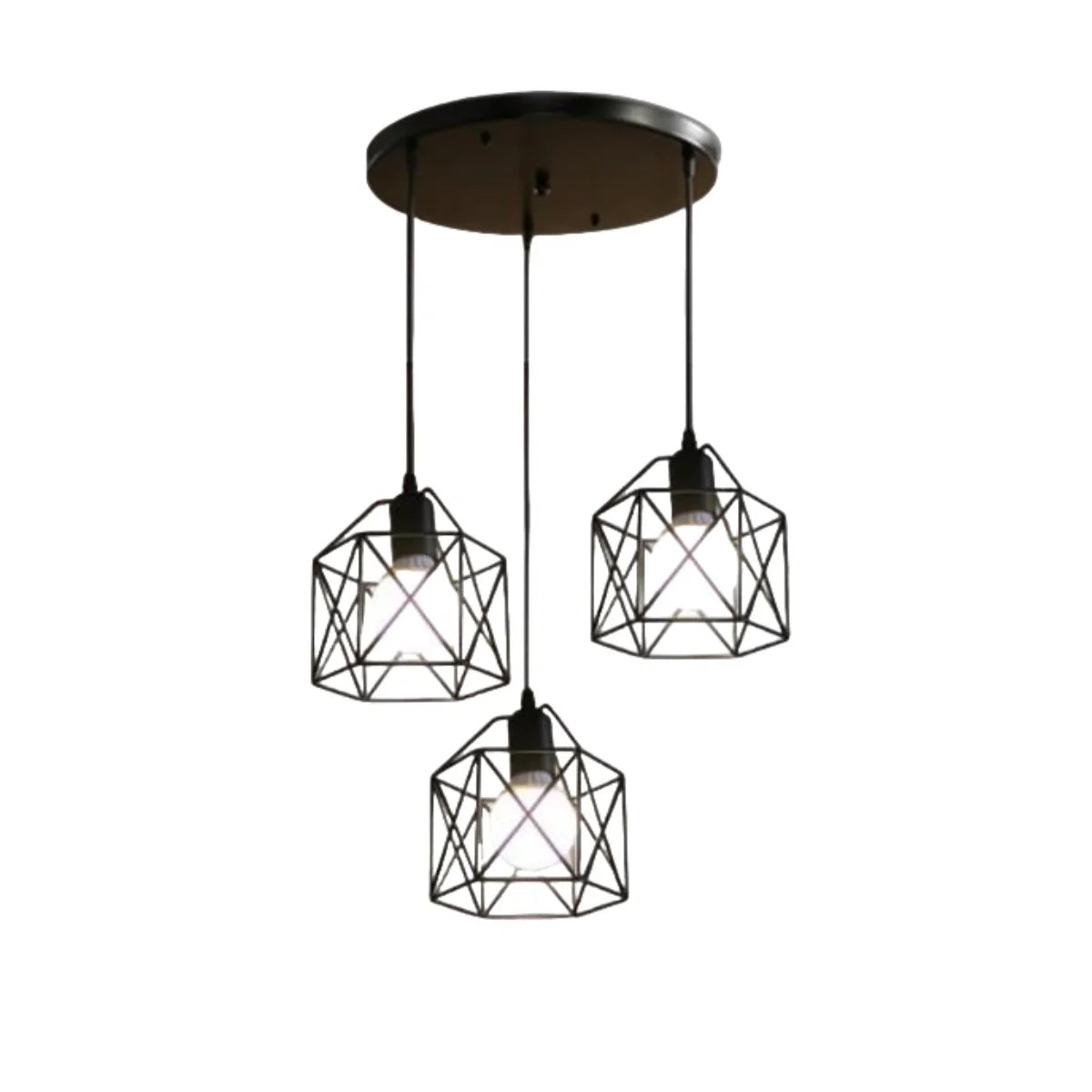 Industrial Pendant Light Black Ceiling Lamp for Kitchen & Bedroom