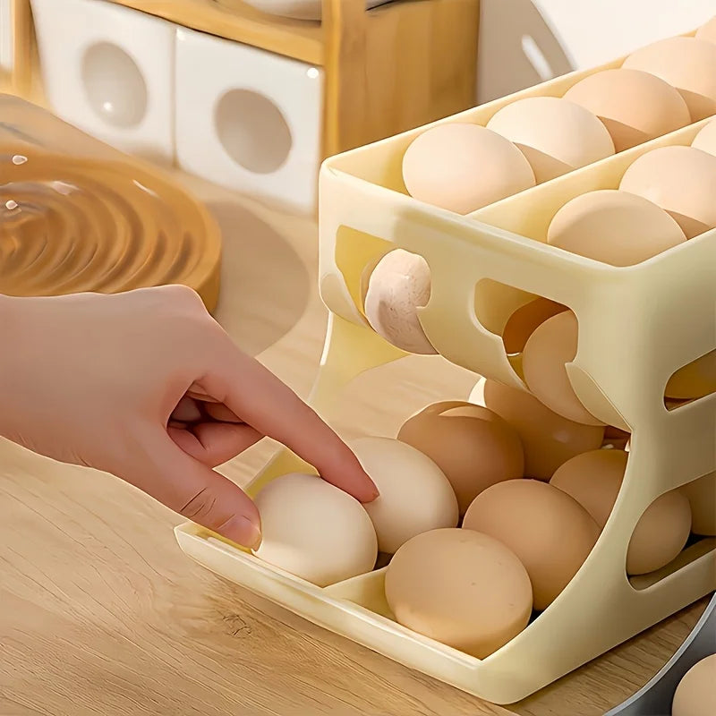 30 Egg Rolling Storage Box 3 Tier Fridge Rack Secondary image