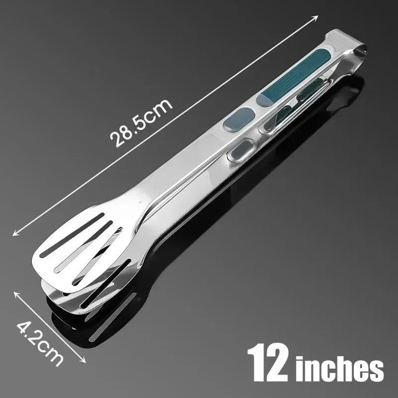 Stainless Steel Kitchen Tongs – Heat Resistant BBQ & Food Clip Tool