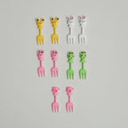 10Pcs Cartoon Fruit Fork Set Cute Reusable Snack, Cake & Dessert Forks