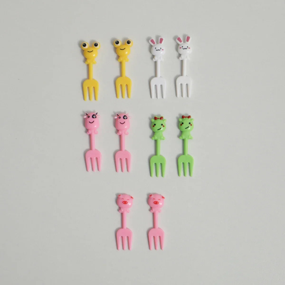 10Pcs Cartoon Fruit Fork Set Cute Reusable Snack, Cake & Dessert Forks