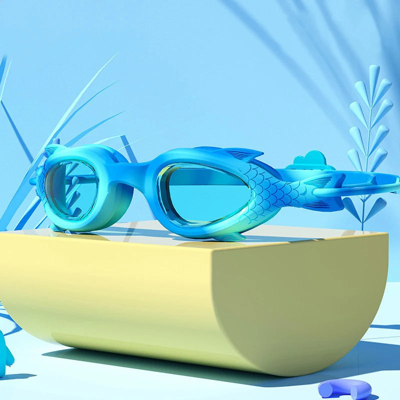 Children’s Swimming Goggles Set UK Waterproof Anti-Fog Silicone Swim Cap & Goggles