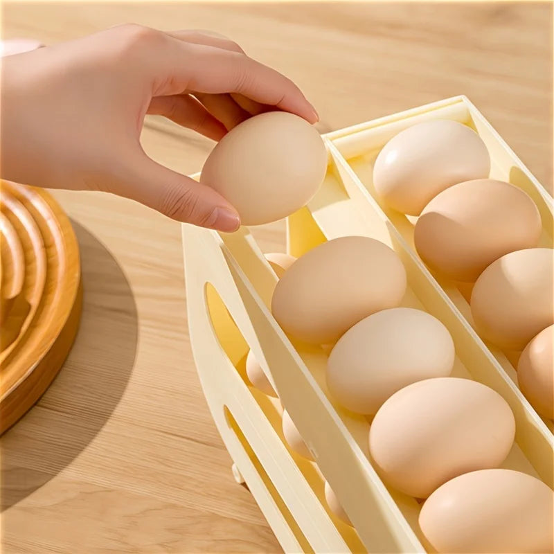 30 Egg Rolling Storage Box 3 Tier Fridge Rack