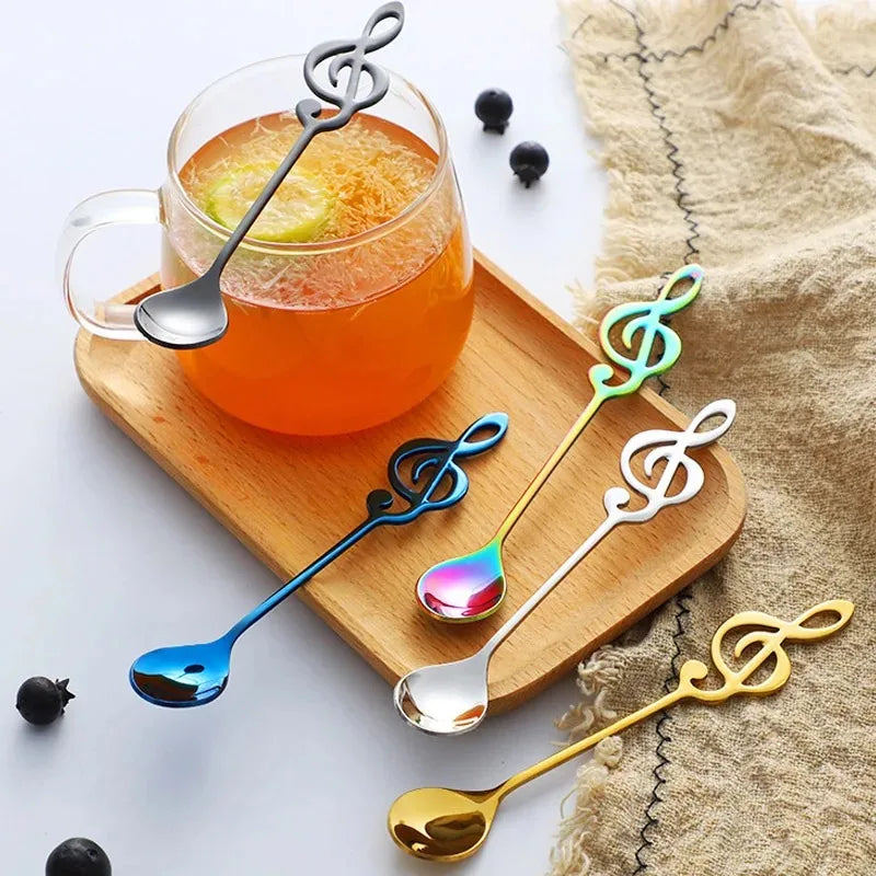 Musical Notes Spoon 304 Stainless Steel – Creative Coffee & Dessert Spoon