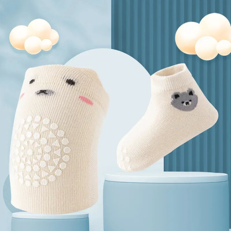 Baby Knee Pads Socks Set Anti-Slip Crawling Knee Protector