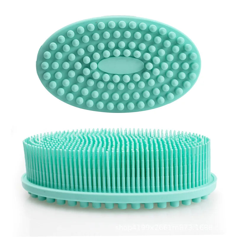 Baby Double-Sided Bath Brush Soft Silicone Hair & Body Brush