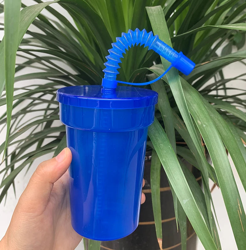 Neon Sipper Cups Reusable Spill Proof Cups with Lid & Straw