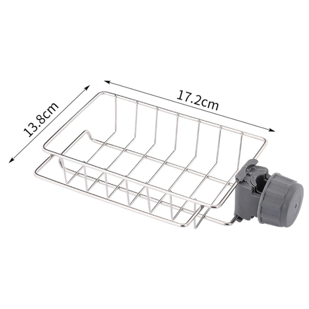 Kitchen Sink Drain Rack Faucet Sponge & Soap Storage Organizer