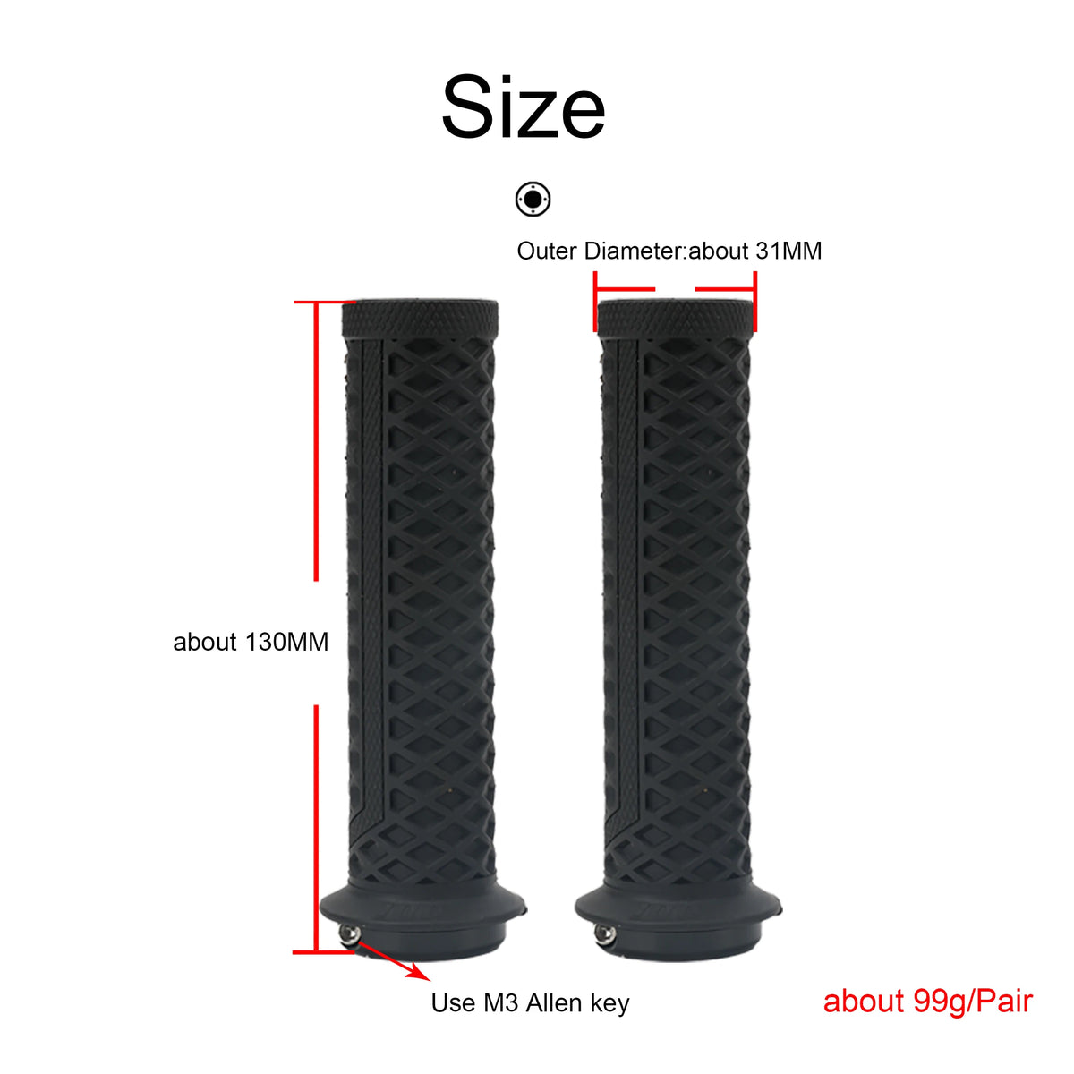 ODI VS-21 Lock-On MTB Grips Waffle Anti-Slip Shockproof Silicone Main image