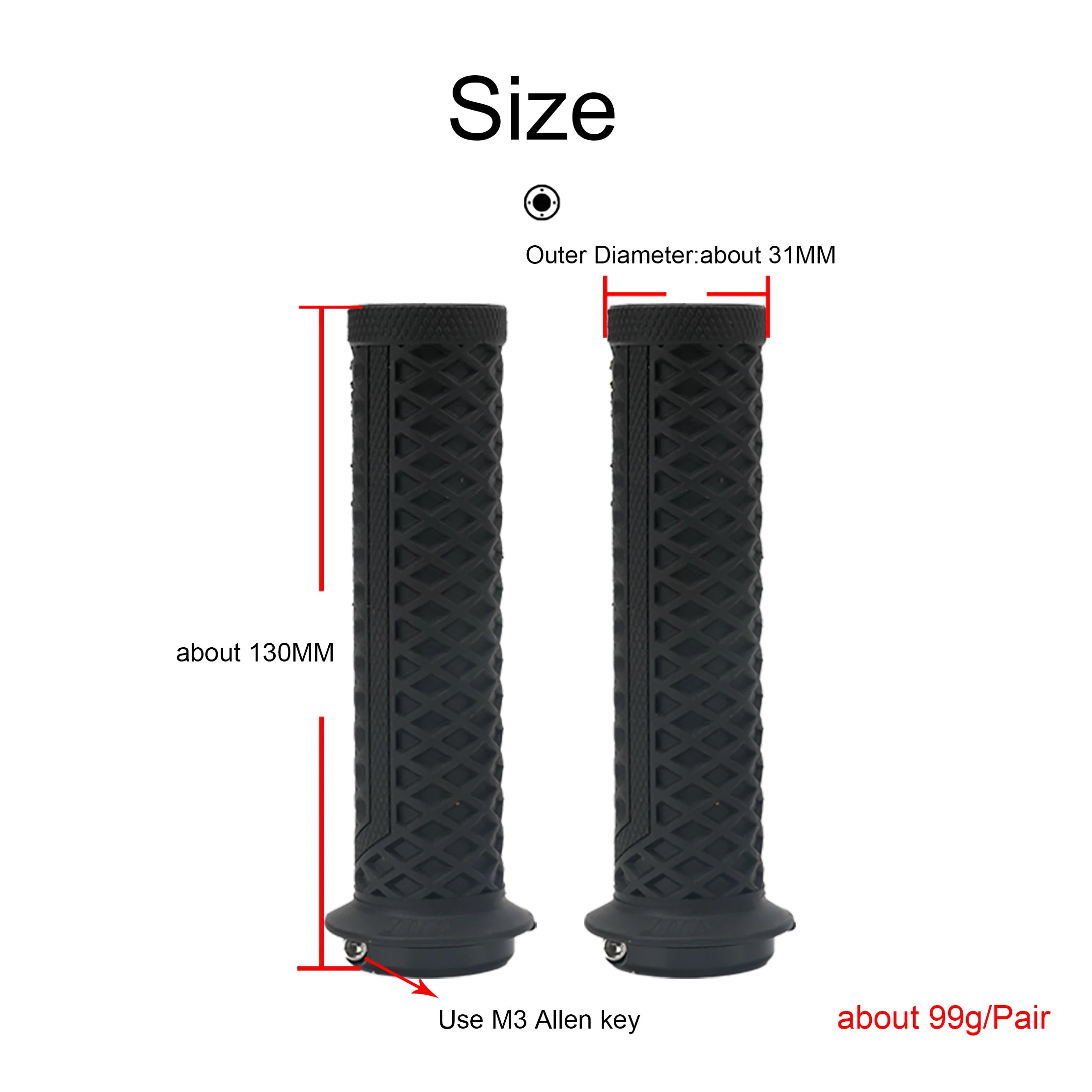 ODI VS-21 Lock-On MTB Grips Waffle Anti-Slip Shockproof Silicone
