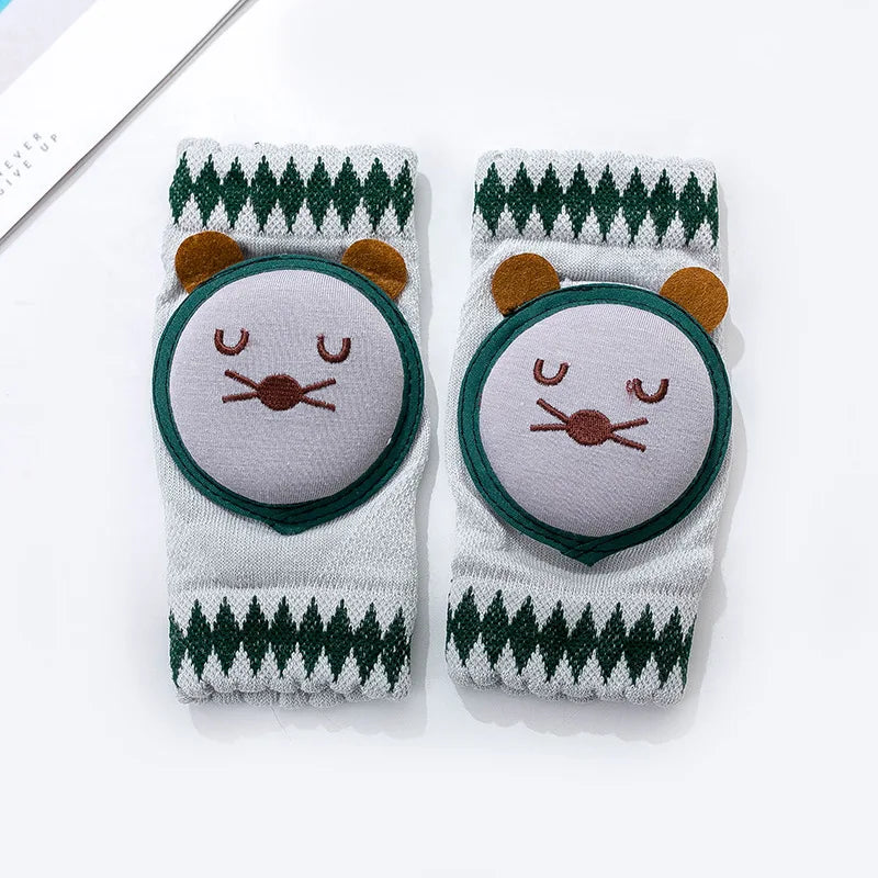 Cartoon Baby Knee Pads Summer Mesh Crawling Protection (0–3Y)