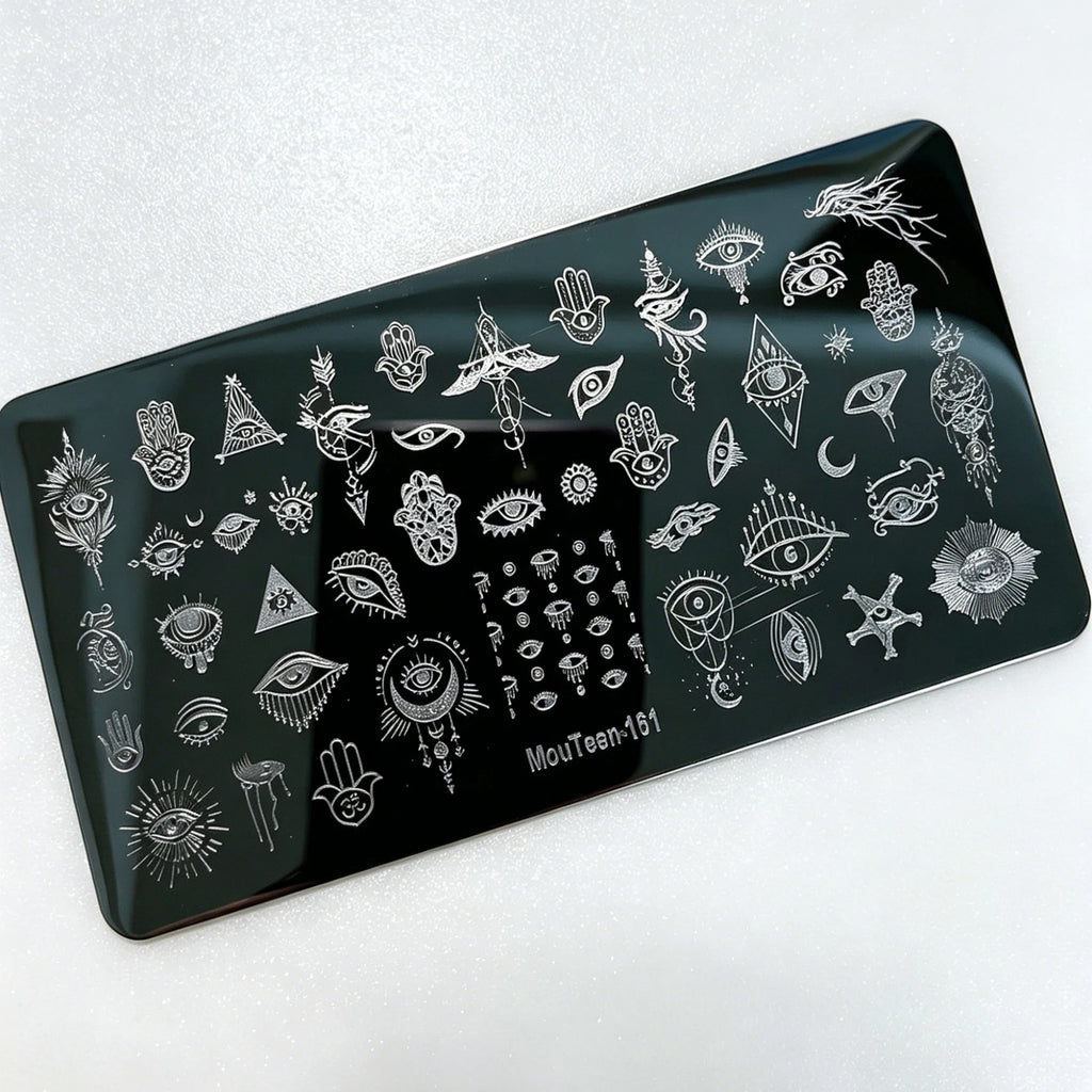 MouTeen263 Nail Stamping Plate Cursive Letter Nail Art Template