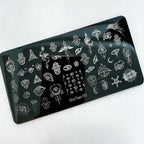 MouTeen263 Nail Stamping Plate Cursive Letter Nail Art Template