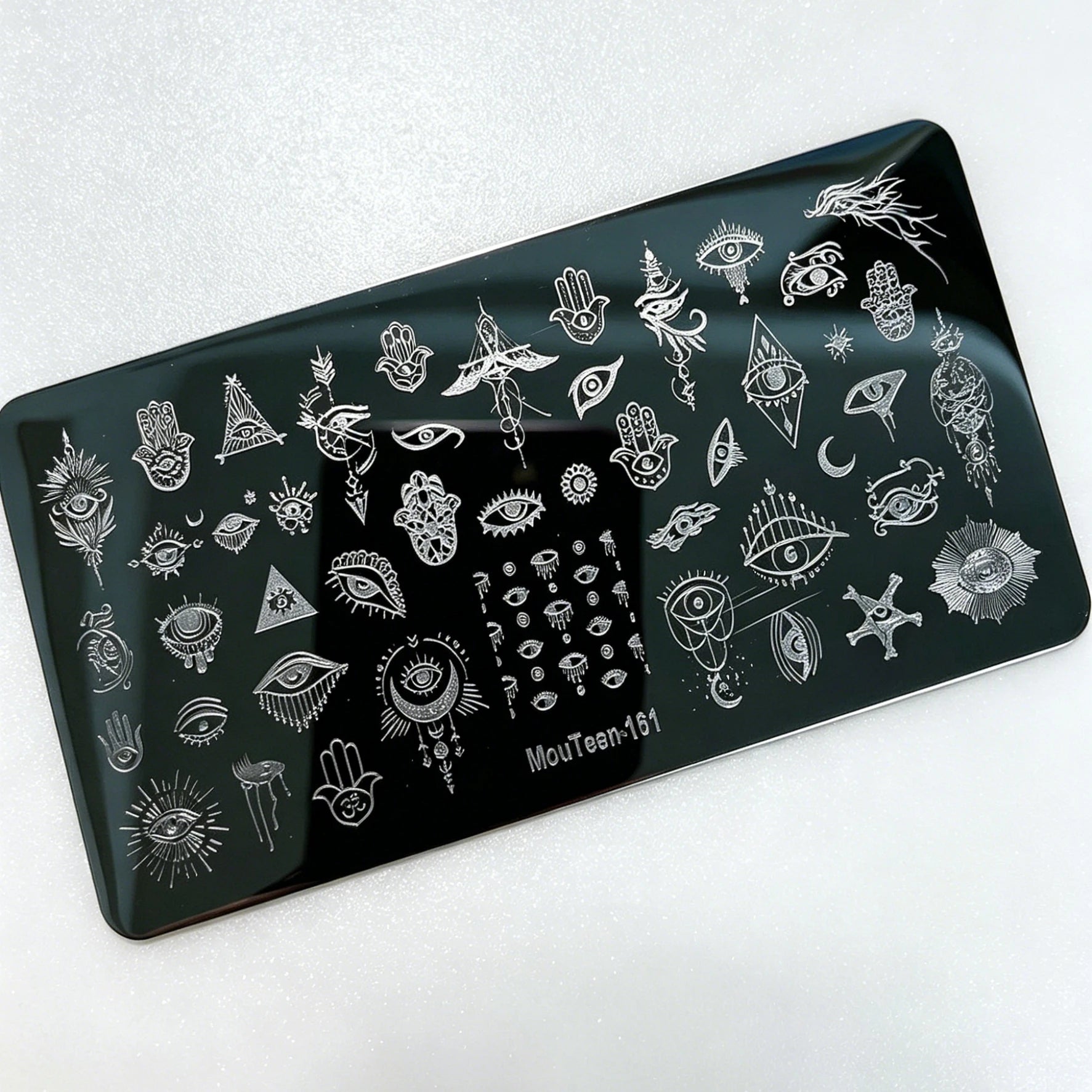 MouTeen263 Nail Stamping Plate Cursive Letter Nail Art Template