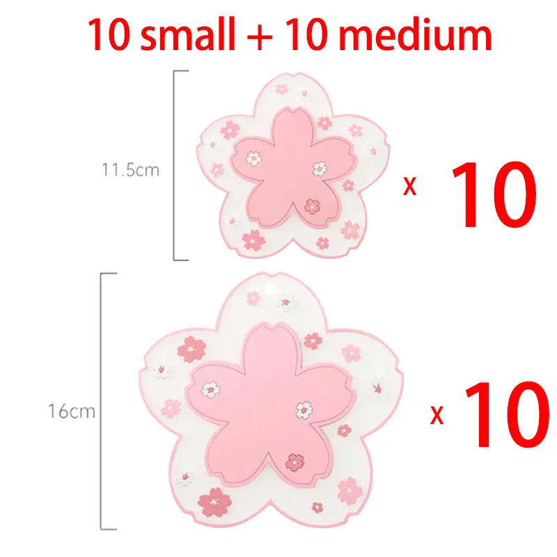 Kawaii Pink Sakura Silicone Coasters Blossom Cup Mats Home Décor Gift