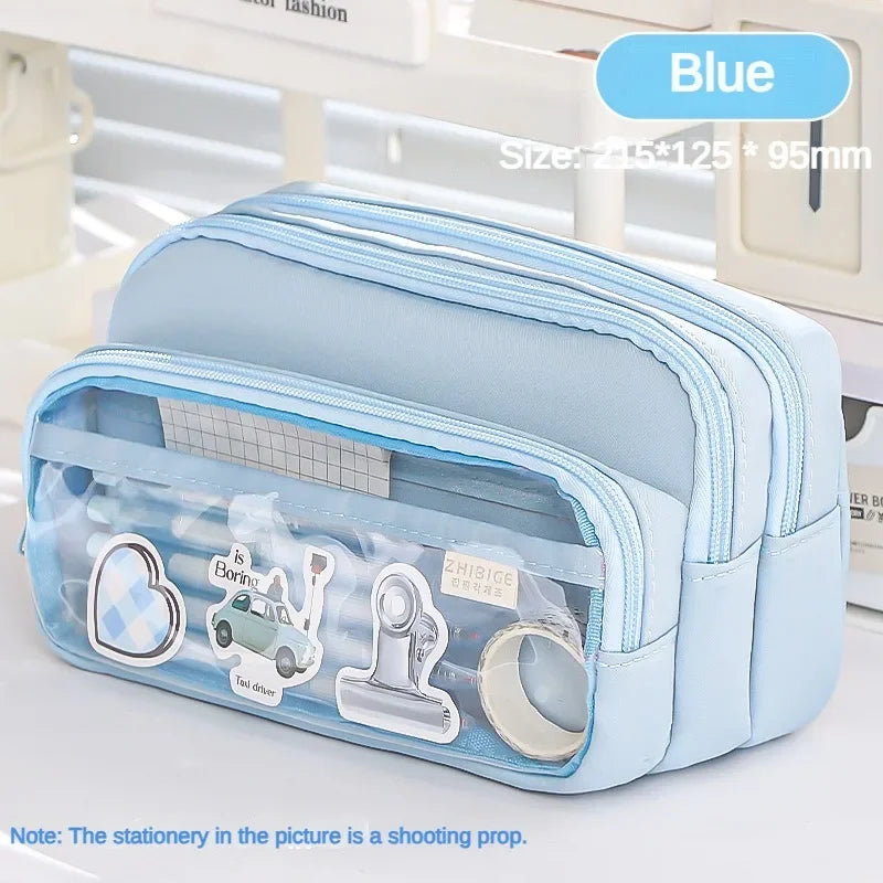 Transparent Pencil Case Large Capacity Storage Bag