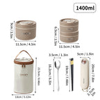 WORTHBUY Portable Thermal Lunch Box 304 Stainless Steel Insulated Bento Box