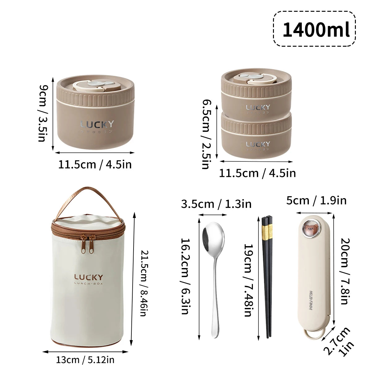 WORTHBUY Portable Thermal Lunch Box 304 Stainless Steel Insulated Bento Box